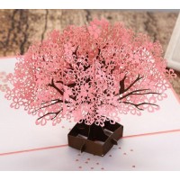 Handmade 3d Pop Up Card Cherry Blossom Pink Sakura Birthday,mother's Day,valentines Day,mother's Day,wedding Anniversary Desk Ornament Gift